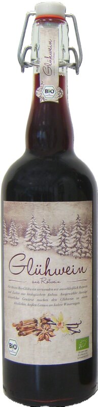 Glühwein Bio mit Rotwein, Bügelflasche