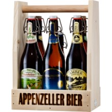 Holzharasse mit Appenzeller Bier