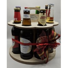 Holzgestell Bier rund mit 8 Flaschen zu 33cl